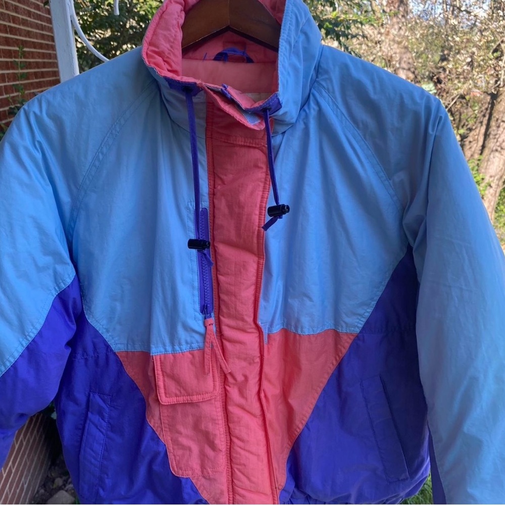 Colorblock Vintage Puffy Jacket